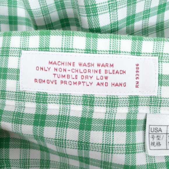 Brooks Brothers 346 Mens Button Down Shirt L Long Sleeve Green Plaid 820 - Picture 5 of 5